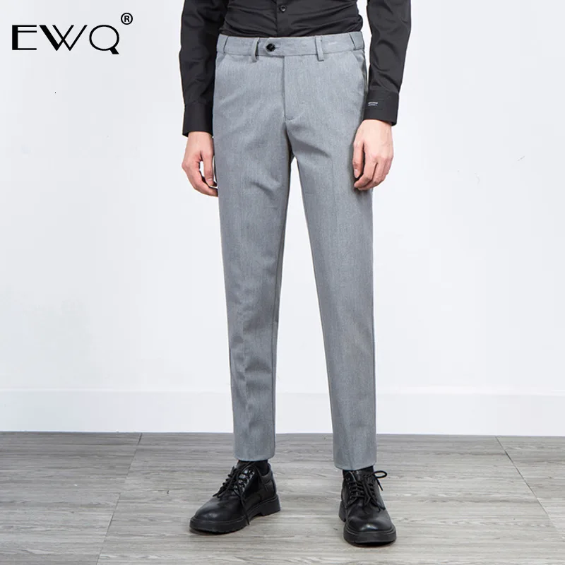 EWQ / Casual Men's Suit Pants 2020 Spring Fashion New Trousers Self-cultivation Solid Color Slim With Pockets 9Y0069 | Мужская
