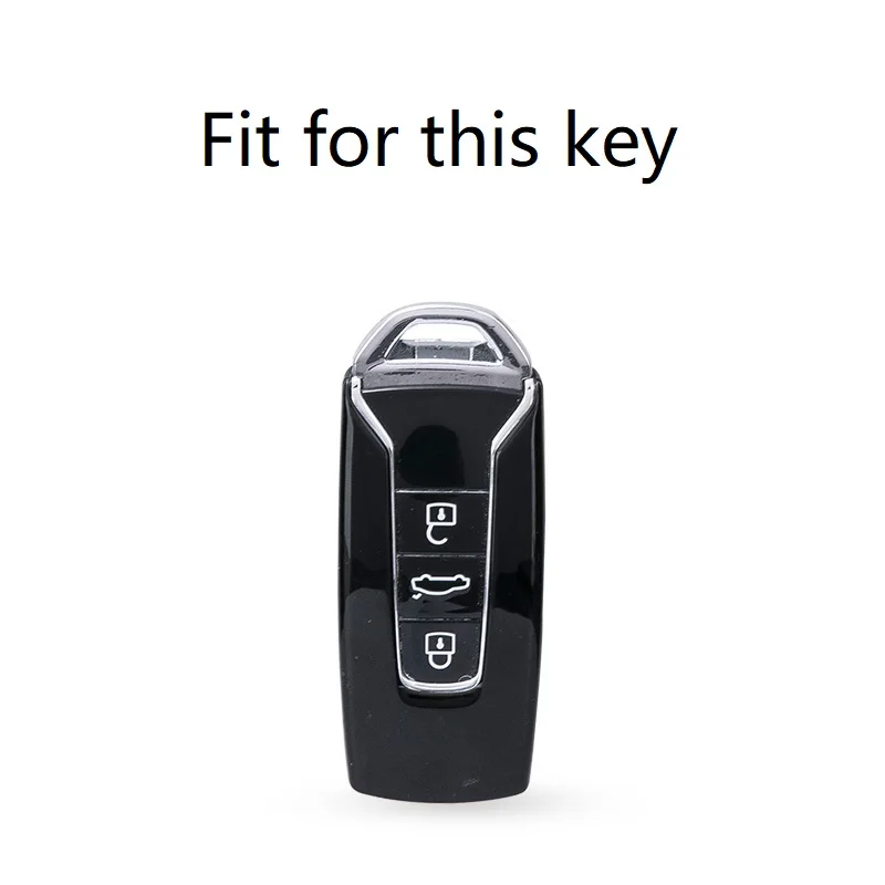 

Genuine Leather Car Remote Key Case Cover for Volkswagen Touareg 2018 2019 2020 Fob Key Car-Styling