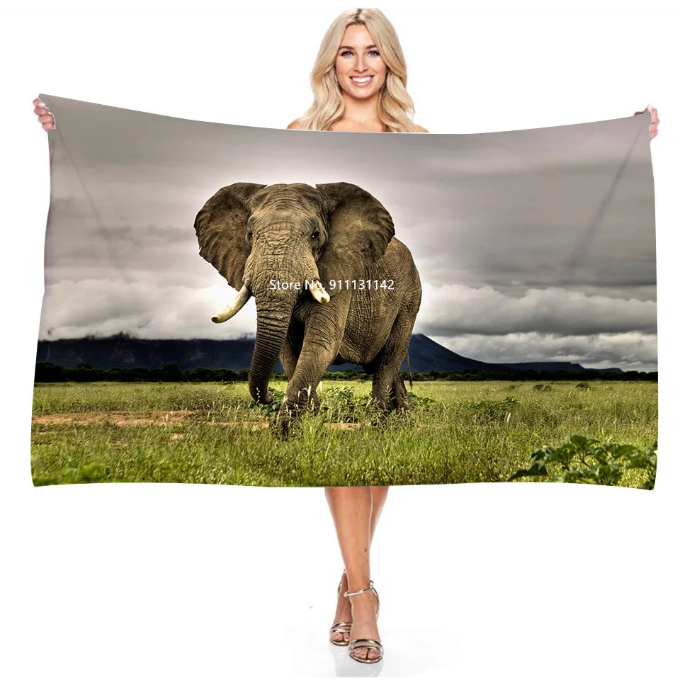 Быстросохнущее абсорбирующее портативное банное полотенце с 3d-рисунком слона