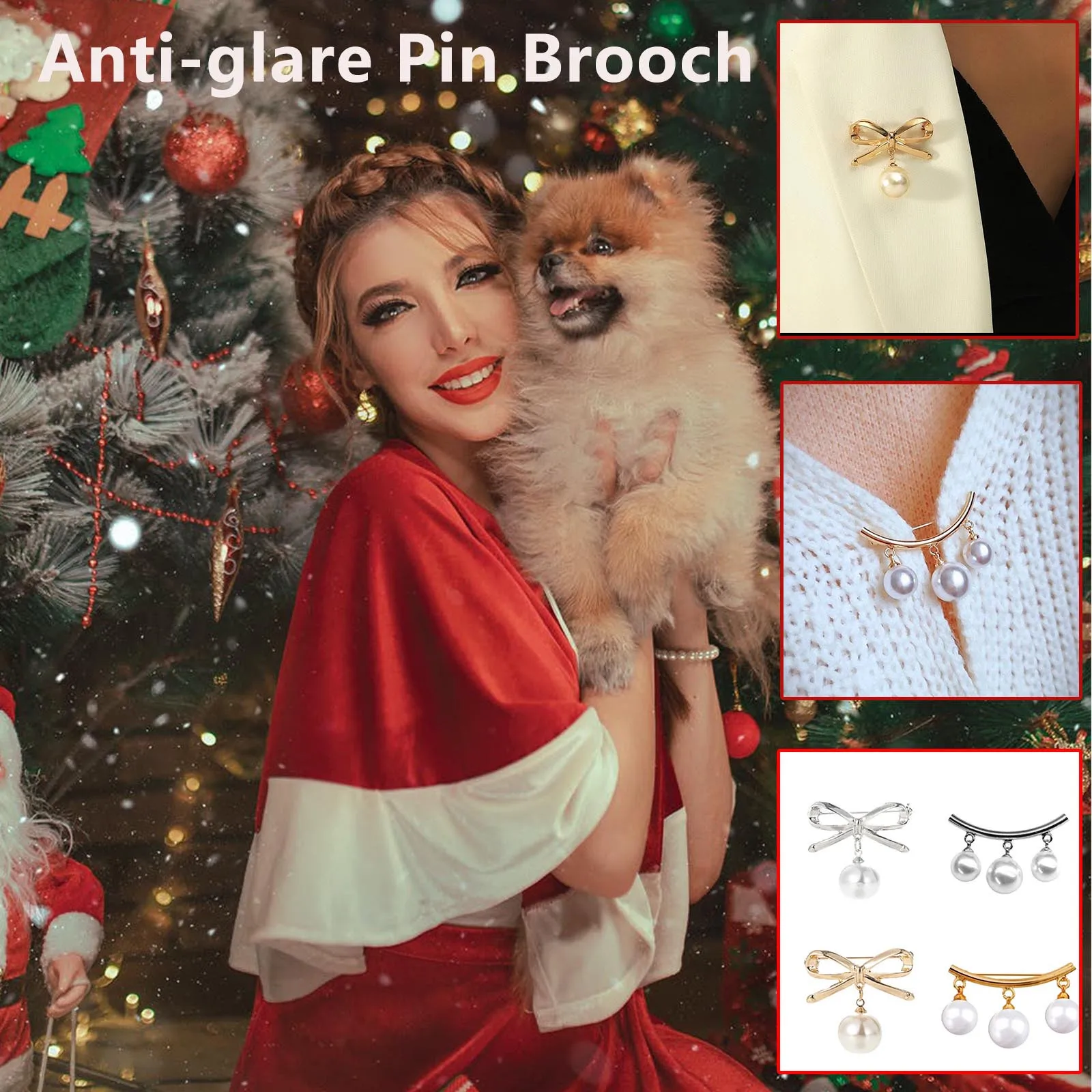 

Sweater Fixed Straps Anti Slip Anti-emptied Valentines Pearl Brooch Scarf Cardigan Anti Wearing Pins Enamel Pin Women Jewelry