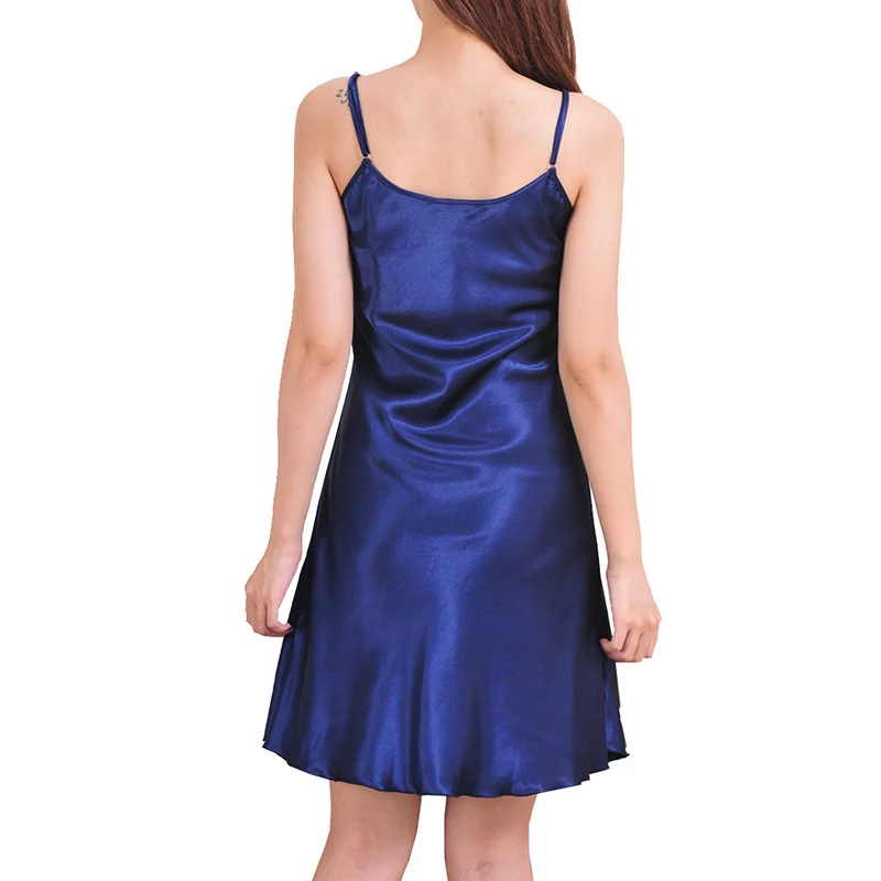 Женские ночные рубашки сексуальная ночная сорочка шелковая Однотонная