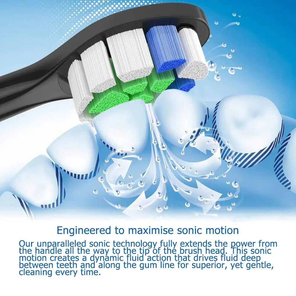 4 шт. для Philips Sonicare Diamond Clean ProResults FlexCare HX6064/14 стандартная запасная деталь черного