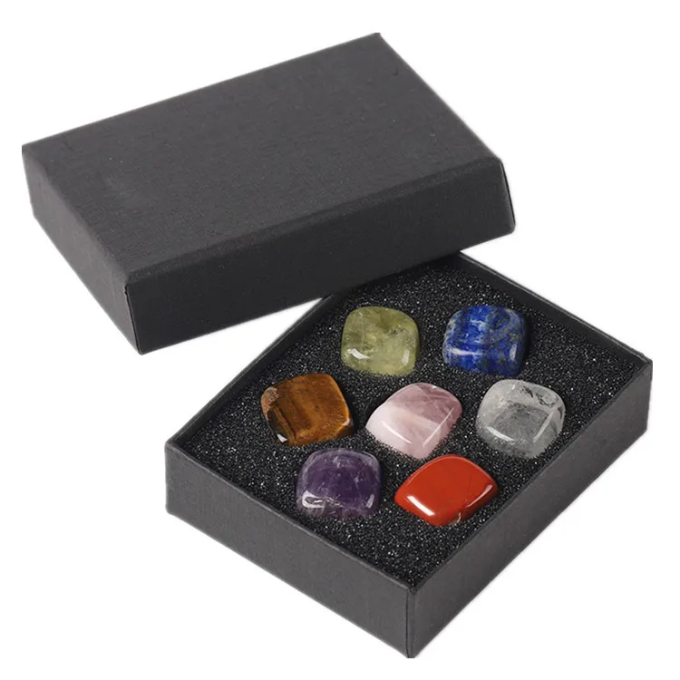 

7pcs/Set Square Chakra Reiki Natural Crystal Gemstone Polishing Rock Quartz Yoga Energy Healing Minerals Crystal Home Decor Gift