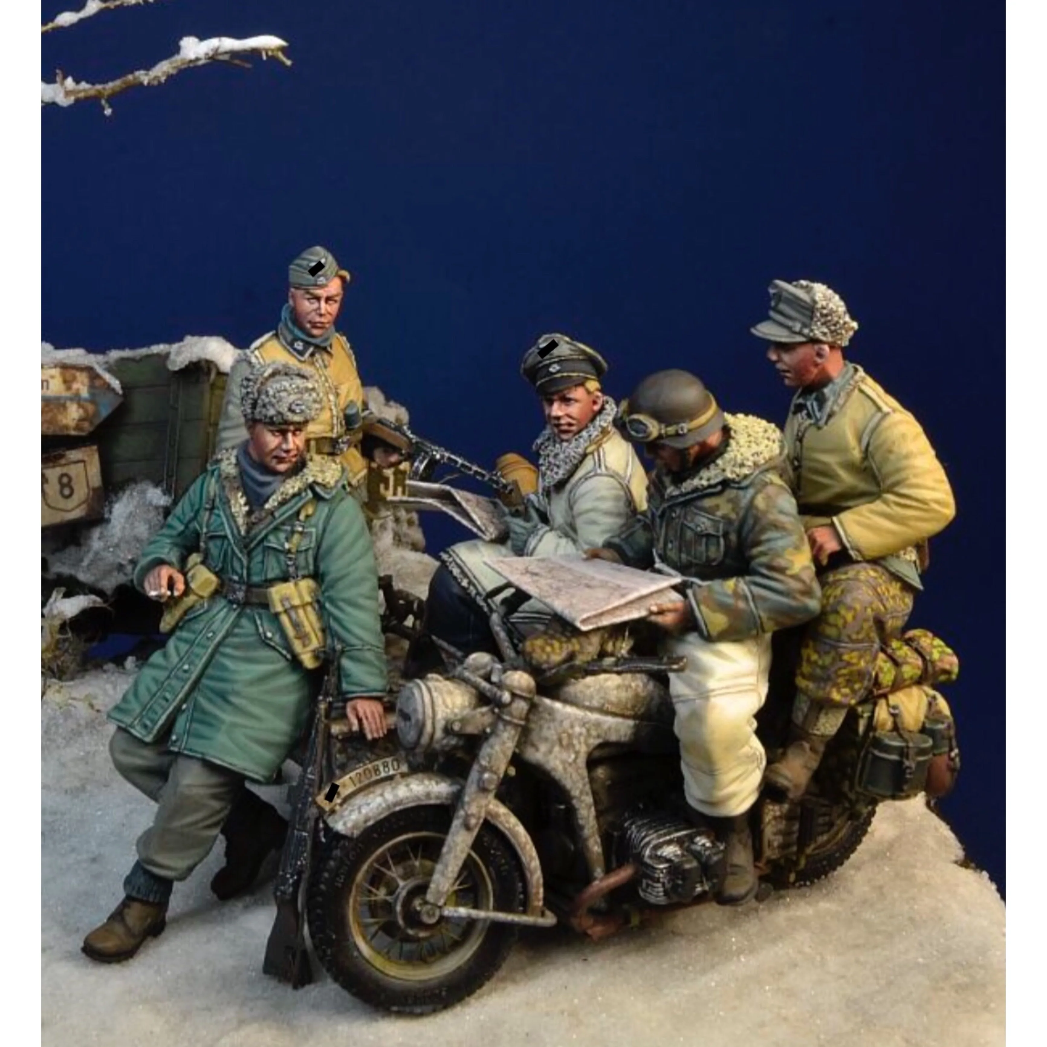 Модель GK из смолы 1/35 5 фигурок + аксессуары для мотоциклов без мотоцикла
