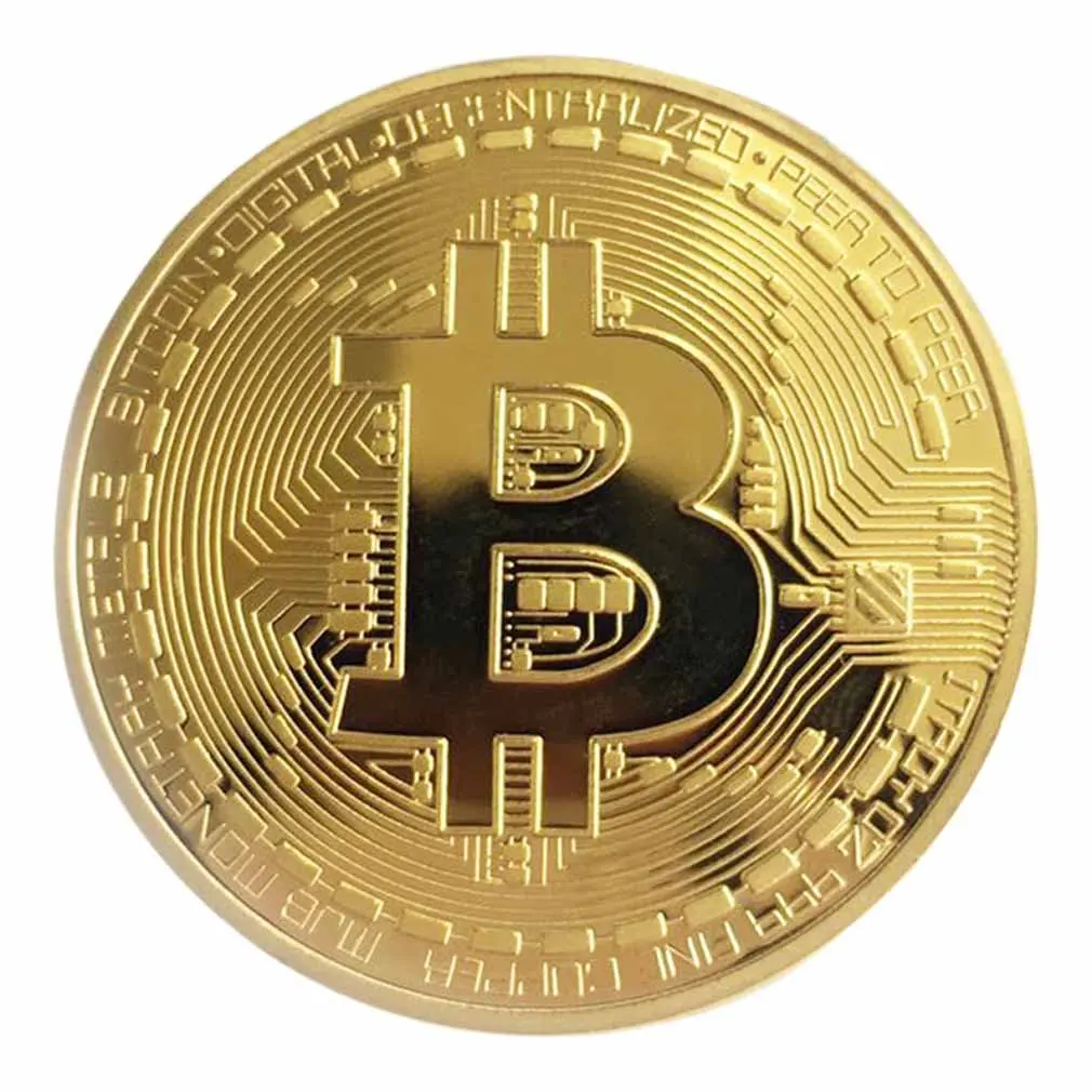 

1 шт. креативный сувенир позолоченный Bitcoin монета физическое золото Коллекционная арт-коллекция монет BTC физической памятный подарок