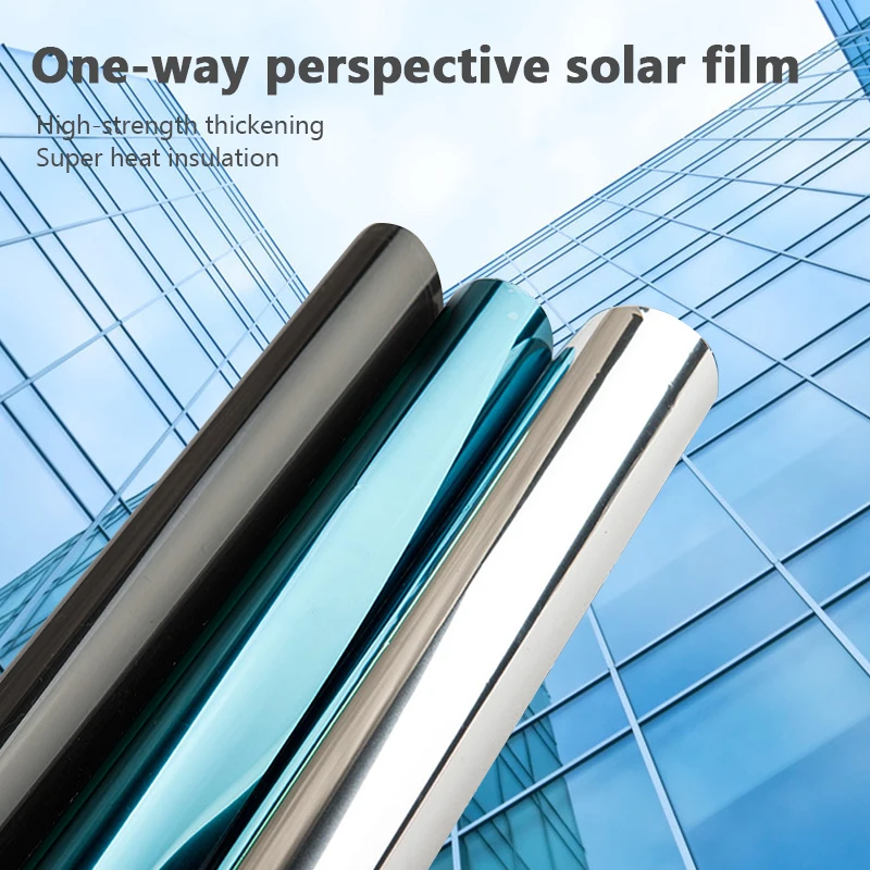 Самоклеящаяся односторонняя зеркальная оконная пленка виниловая отражающая