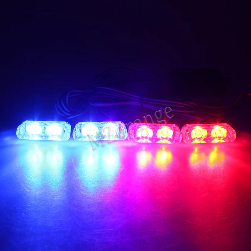fso flash strobe light 4x2 LED Police lights led strobe lights on a car police flasher stroboscopes Flash Lights police light