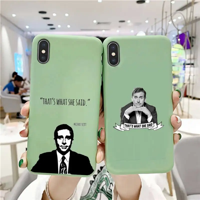 

Michael Scott The Office Phone Case Original For iphone 11 12 13 Pro Max X XS Max XR Candy Color Shell For iPhone 7 8 6 6S Plus
