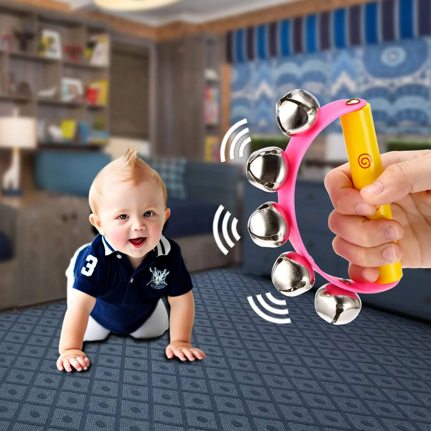 

9Pcs/Set Children Funny Toys Kids Wooden Drum Bell Early Educational Musical Instrument Baby Educational Toys