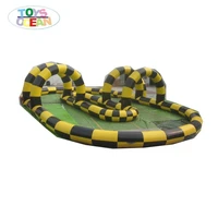 2021 new outdoor sport game customized inflatable go kart race track with logo for sale
