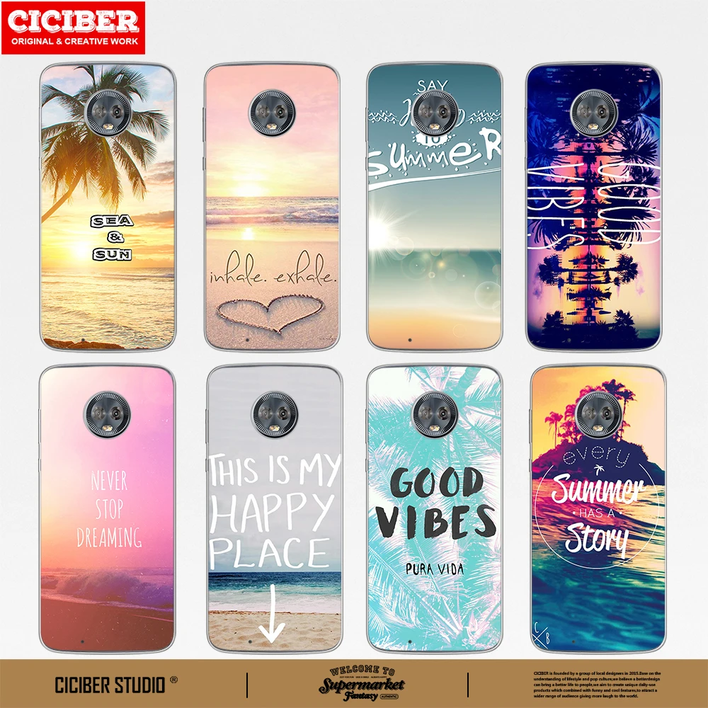 

Beach Sea Case for Motorola Moto G8 G9 G10 G7 G6 E7 E6 E6s E5 E4 Plus Play Power Lite Soft TPU Phone Cases Cover Funda Capa