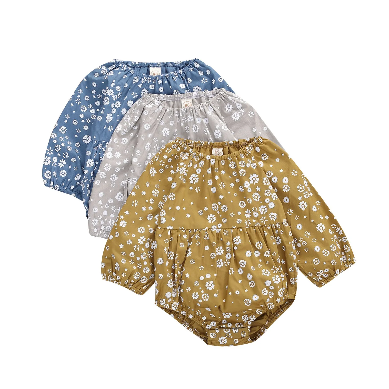 

Autumn Fashion Newborn Baby Girl Romper Long Sleeve Comfortable Outdoor Daisy Jumpsuit Playsuit