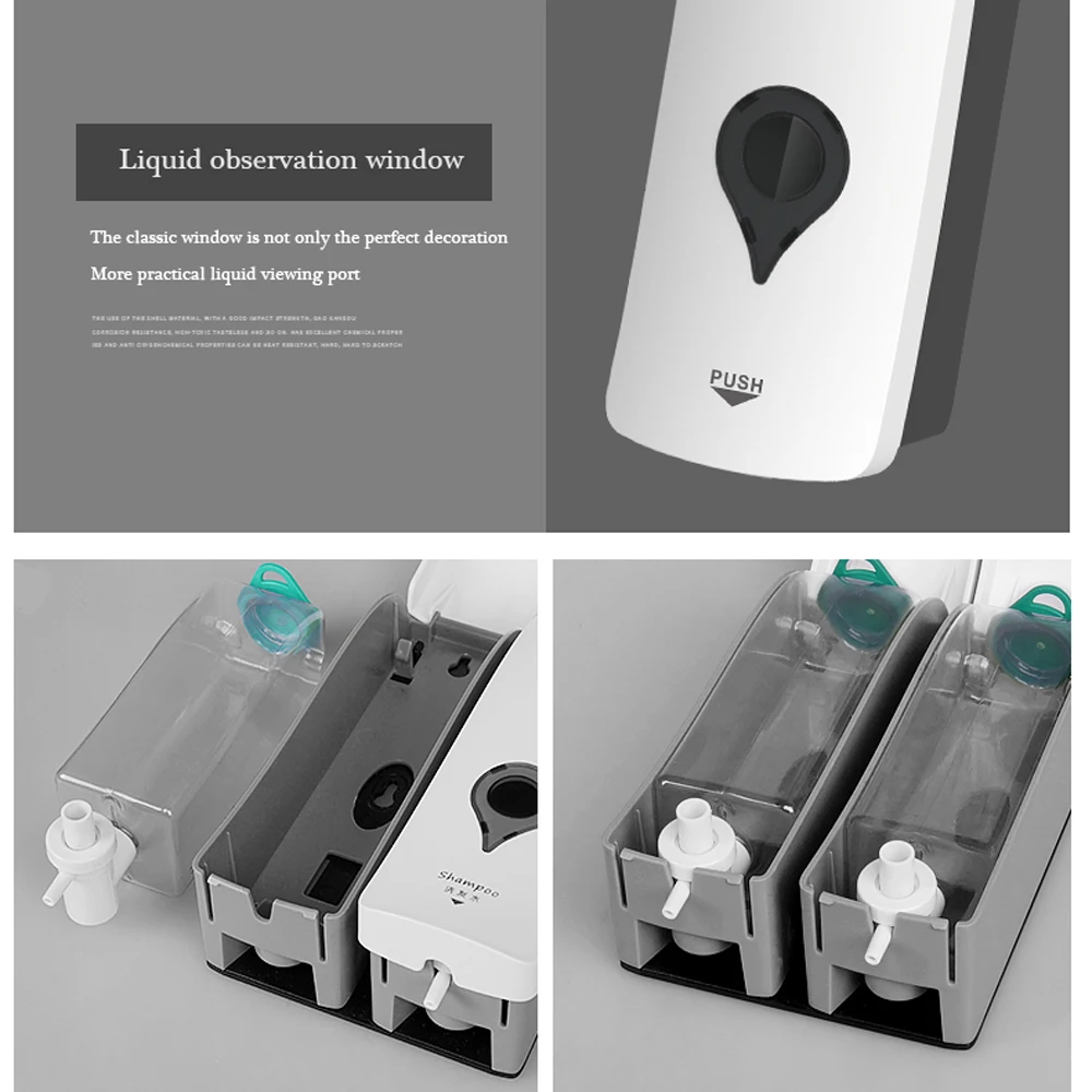 Ванная комната три головы жидкого мыла диспенсер с настенным креплением ванная