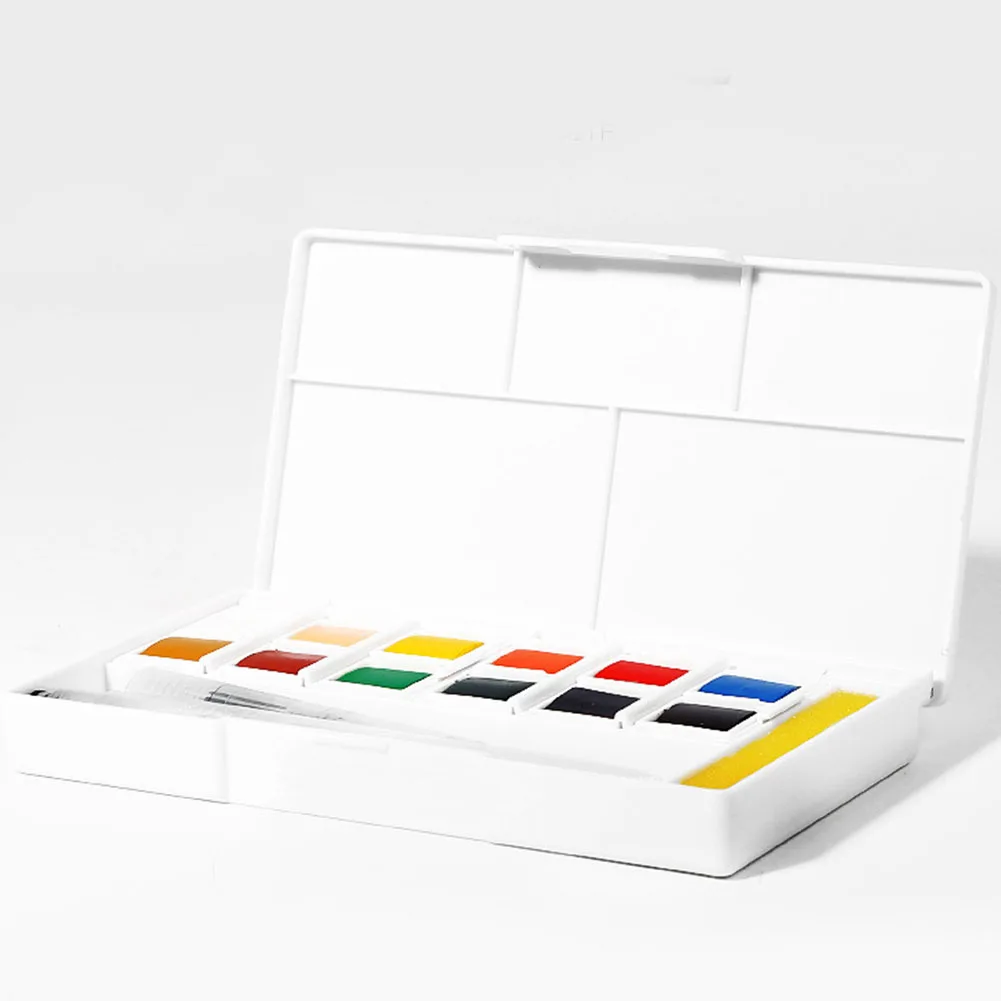 

Travel Watercolor Professional Solid Tool Mixing Palette Student Paint Box Painting Art Gift Sketch Portable Beginner Handwork