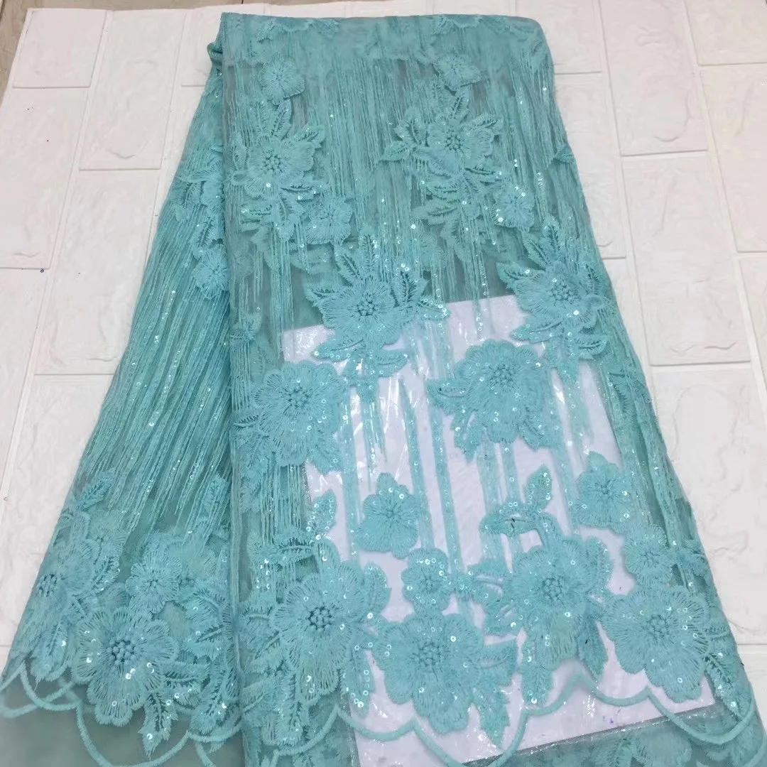 2021 высокое качество французское нигерийское Сетчатое кружево с блестками