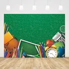 Фон для фотосъемки с обратной стороны в школу, зеленая доска, Канцтовары, образовательный фон для фотостудии, фотосессия