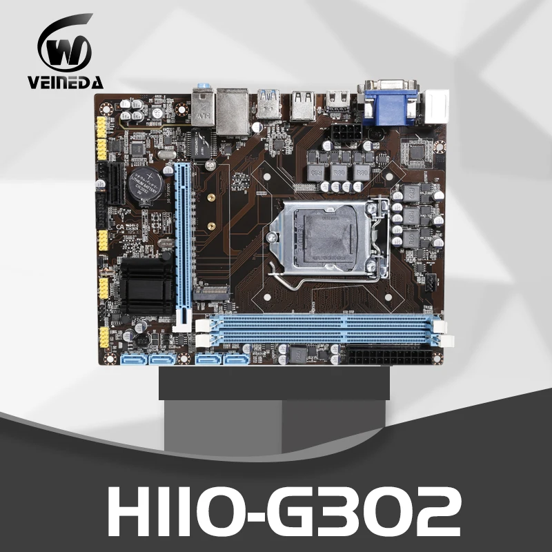 Материнская плата VEINEDA для ПК H110 G302 LGA 1151 2xDDR3 MAX 32 ГБ PCI E 1X 16X Intel Core i7/i5/i3/CPU