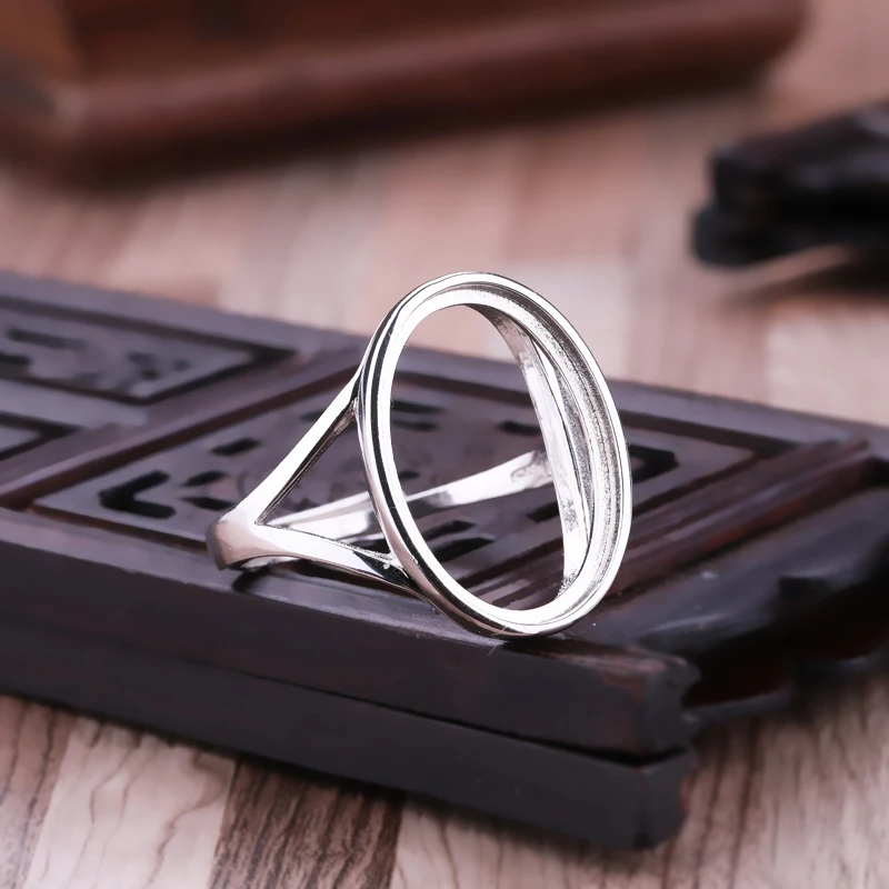 925 Sterling Silver Adjustable Ring Settings Base Findings Diy Jewelry Accessories Glass Cabochons Cameo Tray For Rings Making