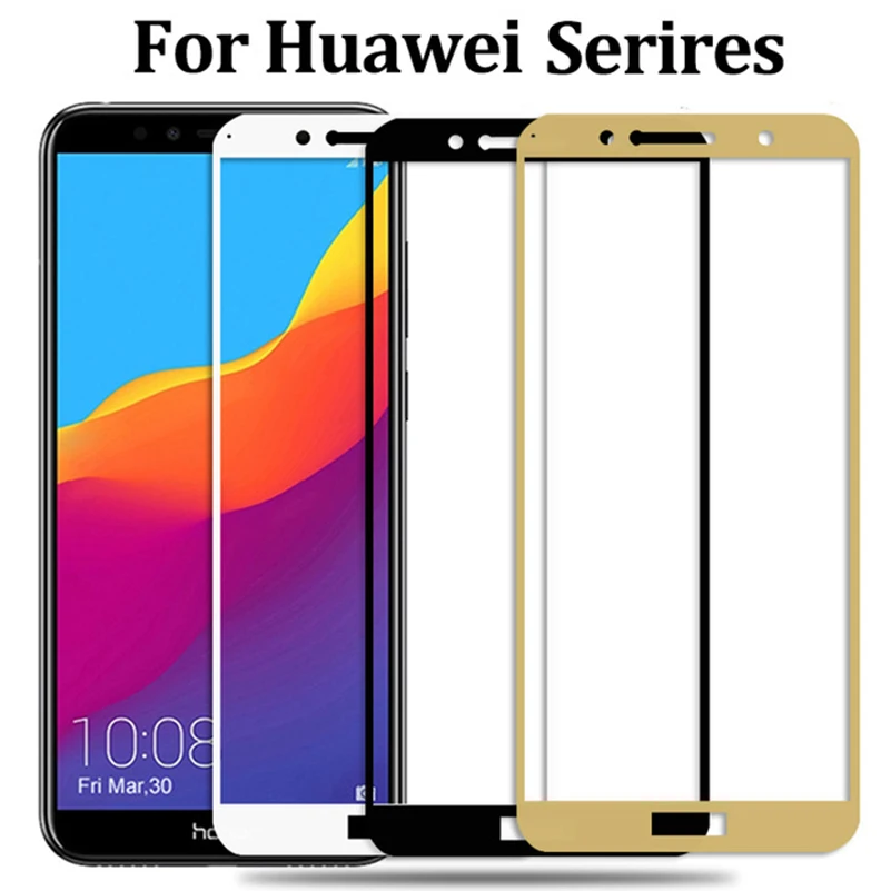 Закаленное стекло с полным покрытием для Huawei Honor 7C Pro 5 7 дюйма AUM-L4 7S Y6 Prime 2018