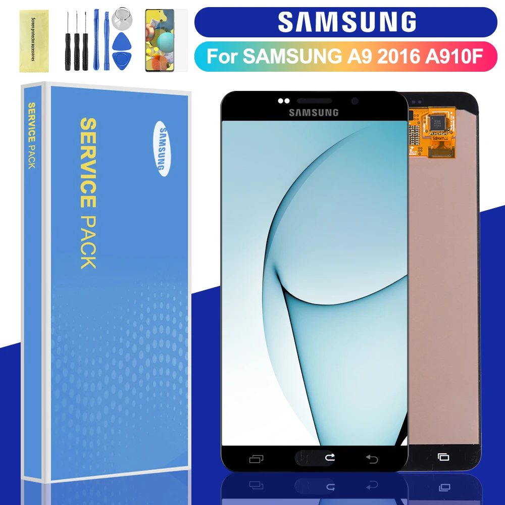 100% Оригинальный ЖК-дисплей для Samsung Galaxy A9 Pro 2016 A910 A9100 A910F SM-A9100 сенсорный экран