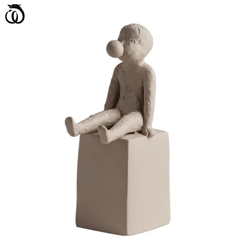 

WU Чэнь длинные Nordic Творческий фигурка Статуэтка простой эмбрион портрет фигурки Современная Гостиная дома декоративная скульптура A3276