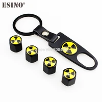 40 x car stainless steel zinc alloy wheel tire valve stems caps biochemical warning universal fit with mini wrench key chain