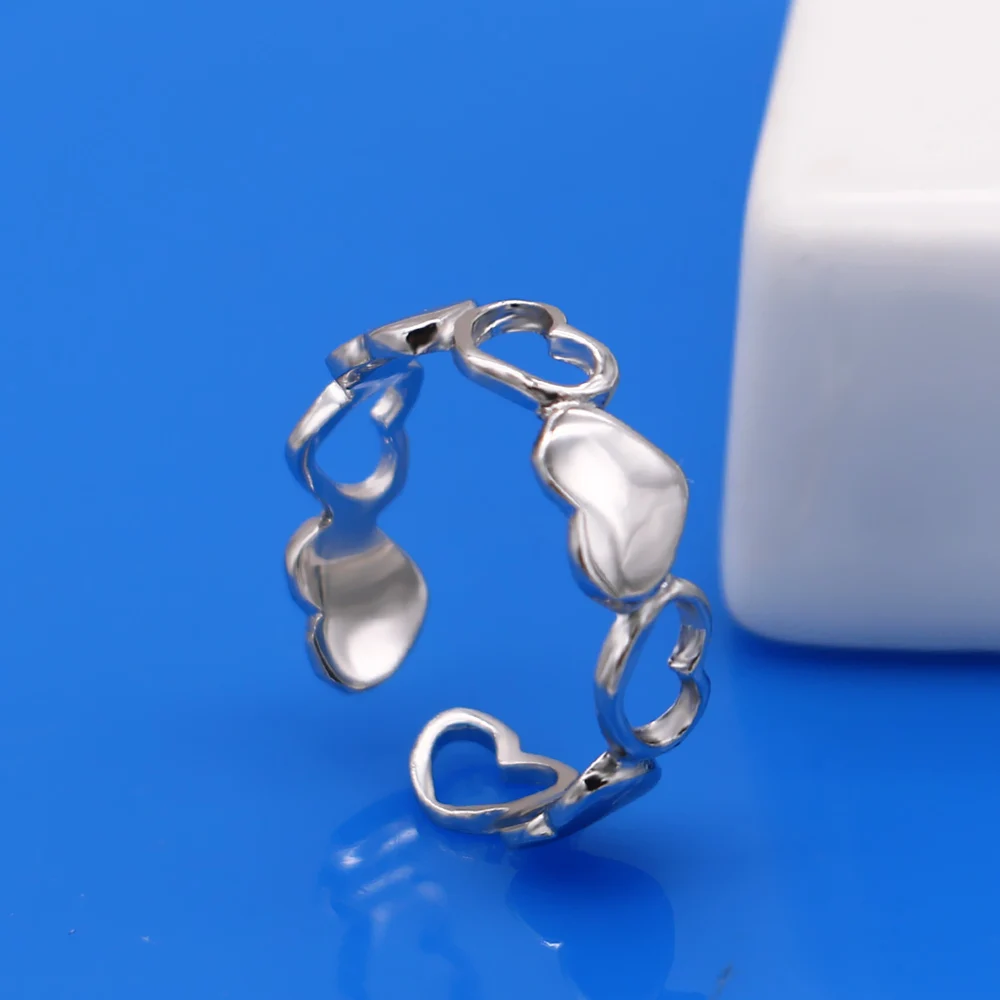 Кольцо из 100% серебра 925 пробы регулируемое кольцо в виде сердца подарочное