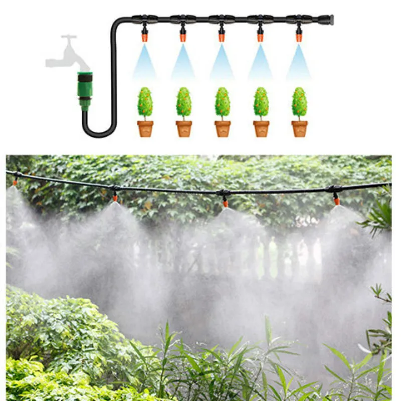 

5m Automatic Irrigation System Garden Watering Hose Micro Drip Irrigation Kit with Adjustable Dripper Spray Cooling System G413