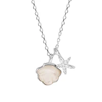 panjbj 925 sterling silver starfish shell pendant necklaces high level sense simplicity female clavicle chain necklace gift