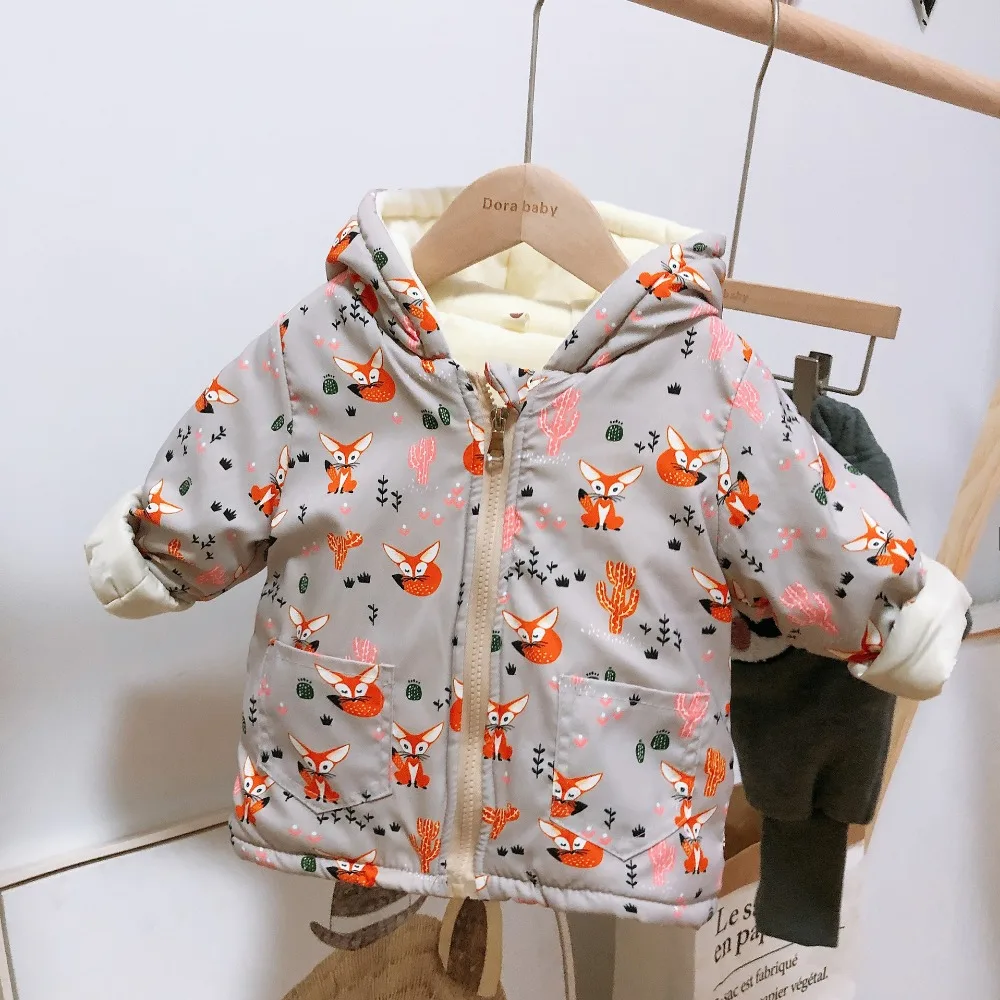 Одежда для детей 1-4 лет; куртка; Новинка года; сезон осень-зима; модная теплая верхняя одежда с капюшоном для маленьких девочек; куртка; пальто; Рождество