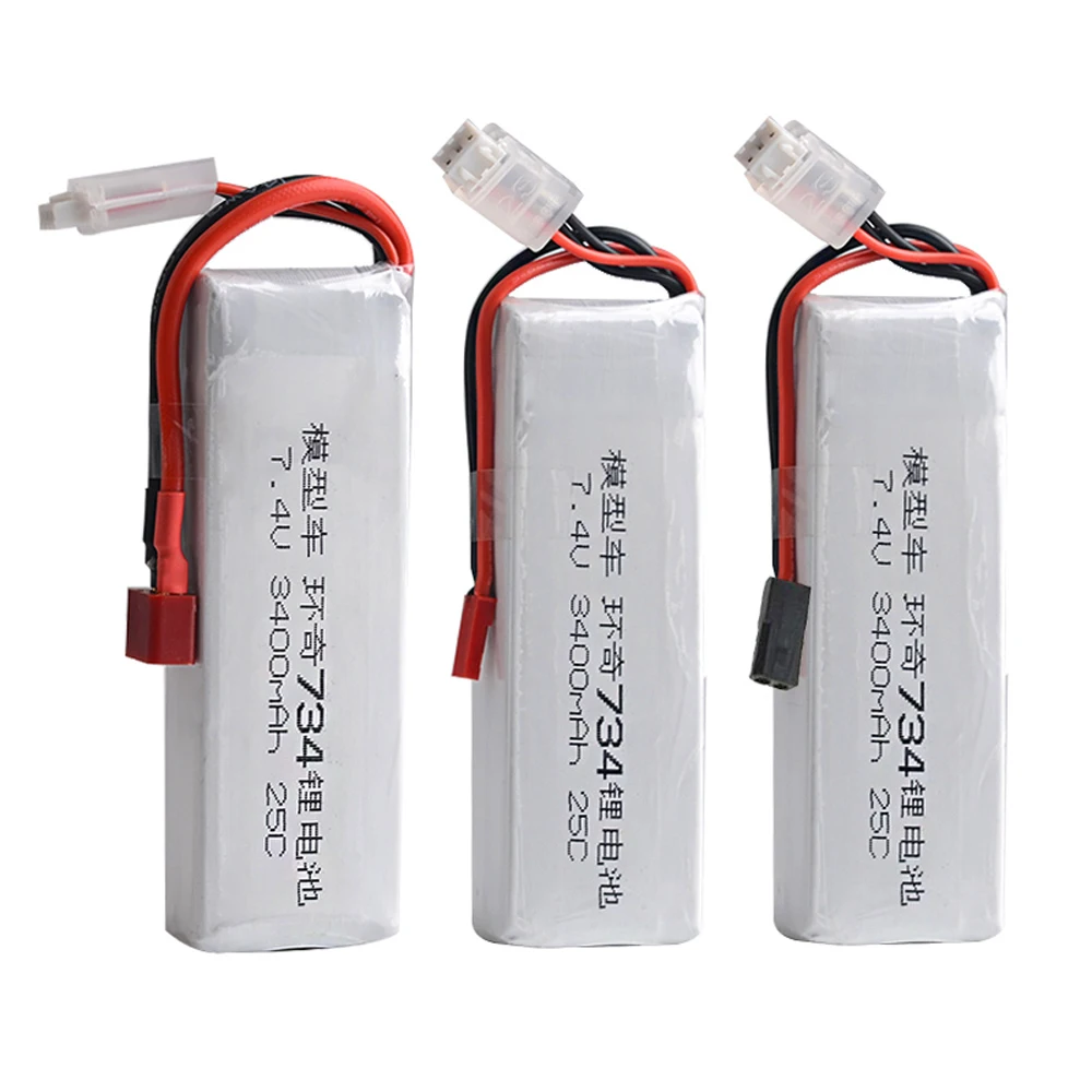 Rc Lipo батарея 7 4 V 3400MAH 25C 2S li po для HuanQi 734A /SUBO BG1513 1:16 RC Автомобильная лодка|li-po battery|battery