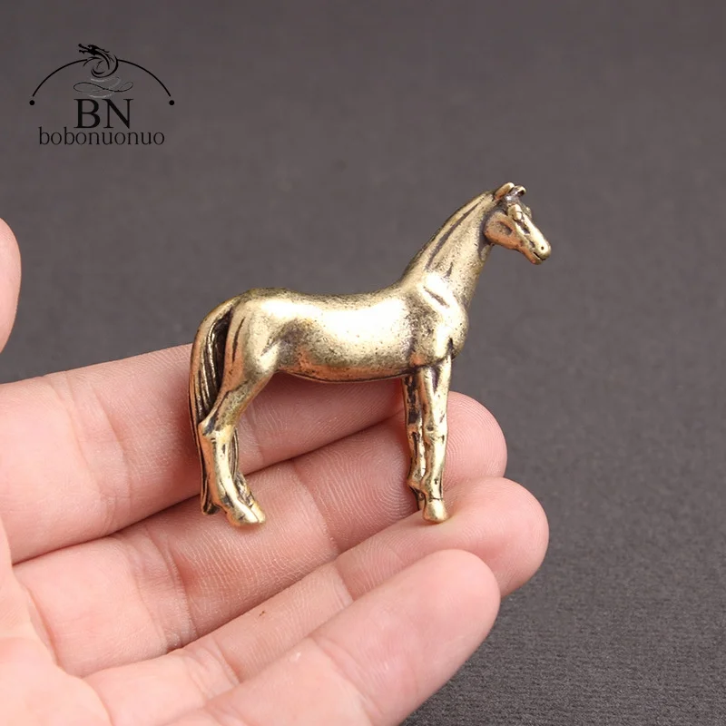 

Copper Solid Horse Statue Desk Decorations Solid Copper Micro-Carving Zodiac Horse Figurines Ornaments Home Decor Accessories