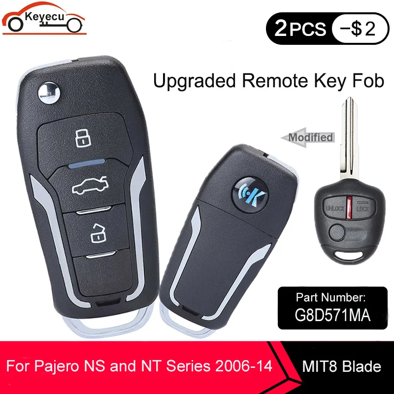 Обновленный ключ брелок Keyecu для автомобиля с дистанционным управлением 3 кнопки
