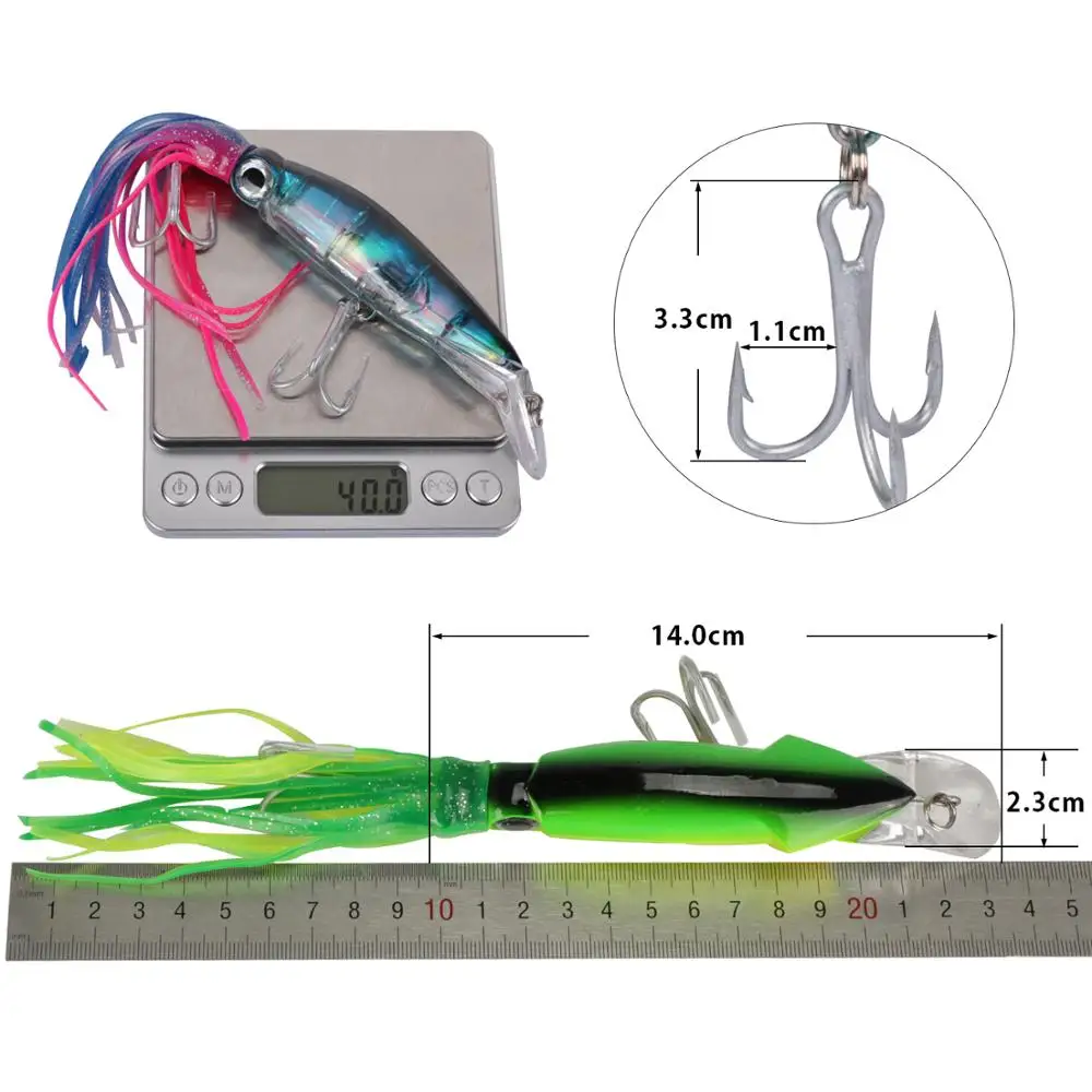 Goture 6 шт./лот приманка для рыбной ловли в виде осьминога кальмара блесна троллинга