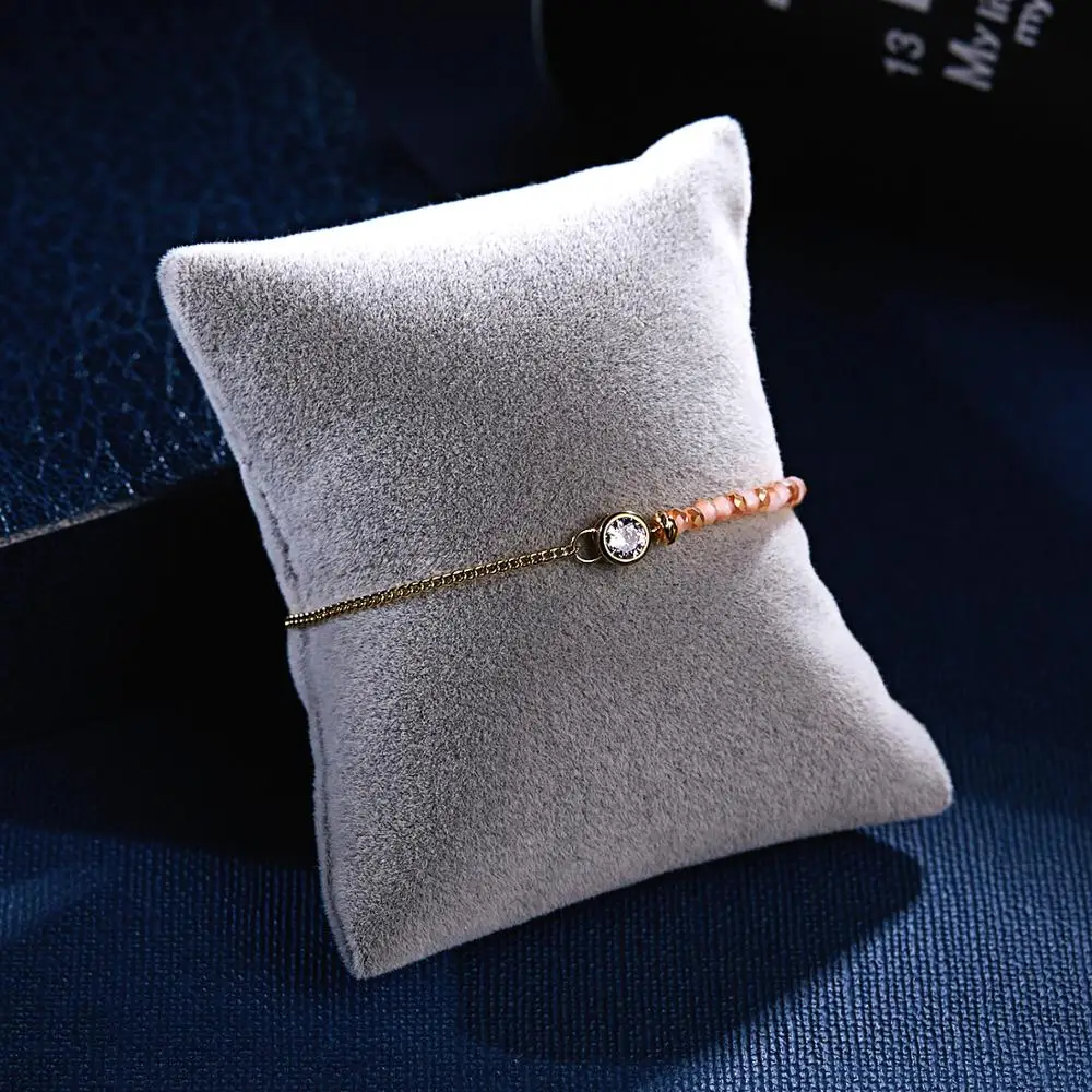 

Simple Laser Pink Crystal Stitching Copper Bracelet With Paper Card For Women Present Party Jewelry Cuff Accessory