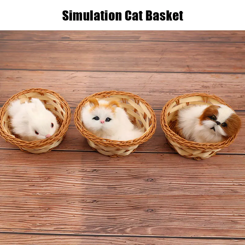 

Имитация животного Кукла Плюшевая Мини Корзина кошка кролик собака Детские развивающие игрушки