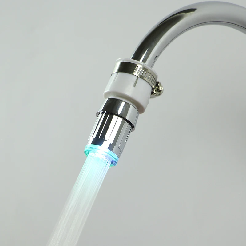 ZhangJi кран светодиодный носик bubbler шланг переключатель предотвращения утечки пластиковый резиновый винт Регулируемый калибр 15-22 мм кран адаптер