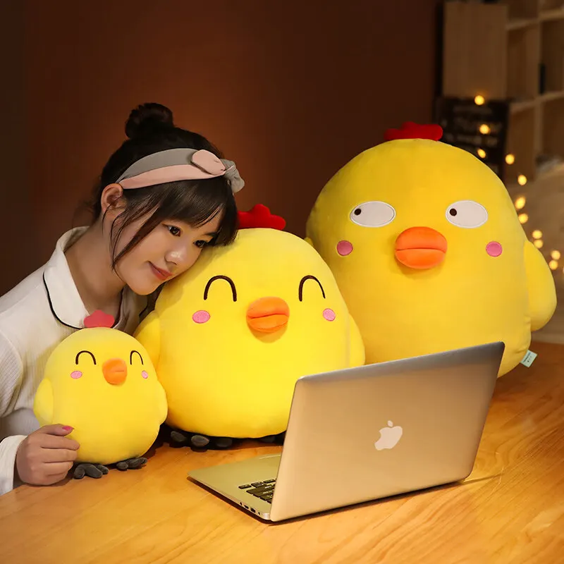 Милая курица 25-65 см плюшевые игрушки милая мультяшная маленькая Желтая мягкая