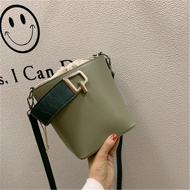 Women Bucket Bag Wide Strap Handbag Fashion Crossbody Messenger Bags For High Quality PU Leather Shoulder | Багаж и сумки