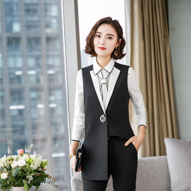 Модный стильный средней длины жилет и для женщин деловая рабочая одежда