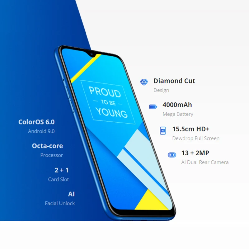 Global Version realme C2 3GB 32GB Mobile Phone Helio P22 Octa Core 6.1&quot Full Screen 4000mAh Battery Android 9 oppo Smartphone |