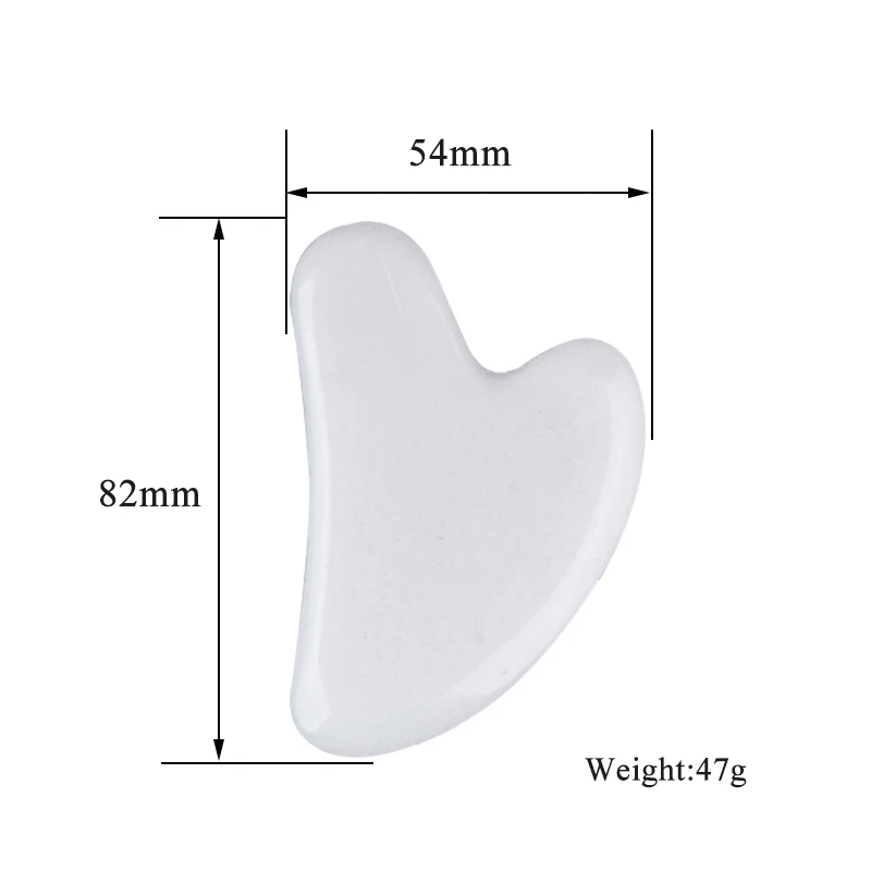 2 в 1 нефритовый ролик и массажер гуаша из натурального белого камня подарочной