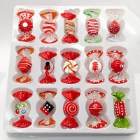 15 pcs murano handmade red glass candy art christmas ornament pendant room table decor home decor accessories party favors