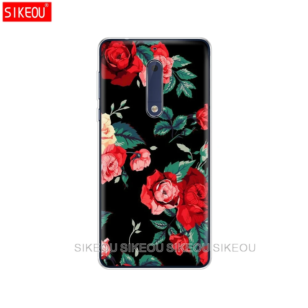 Силиконовый чехол SIKEOU с цветами и розовыми пионами для телефона Nokia 5 3 6 7 PLUS 8 9 /Nokia 1