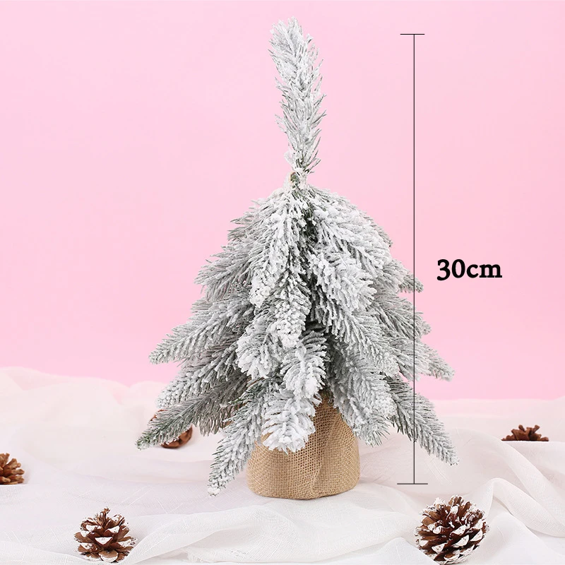 Tree I 45 см/50 см/60 см мини-искусственная столешница для украшения снежной елки светодиодный Декор для дома рождественские украшения DIY подарок на год - Цвет: Tree I