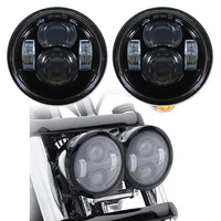 2PCS  Motorcycle 4.65 Inch Moto Round Headlamps For Dyna FXDF Model 5" Driving Lamps for Fat Bob Moto LED Projector Headlight