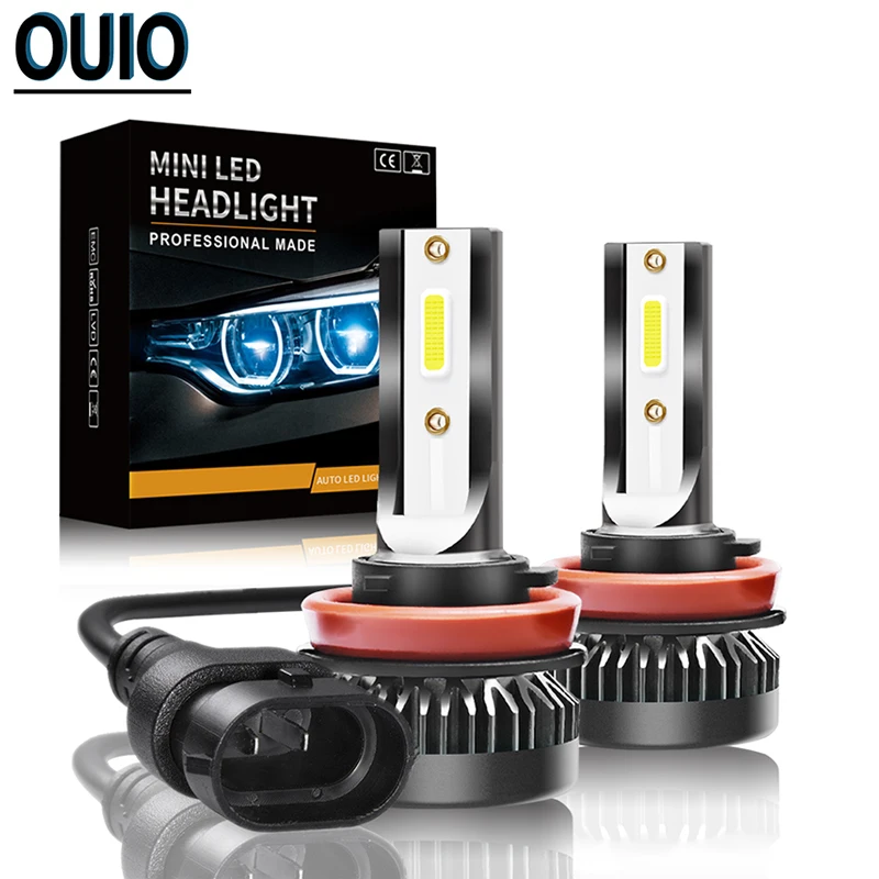 2 шт. мини светодиод машины головной светильник лампы H1 H3 H4 H7 H11 H13 HB3 HB4 9005 9012 туман