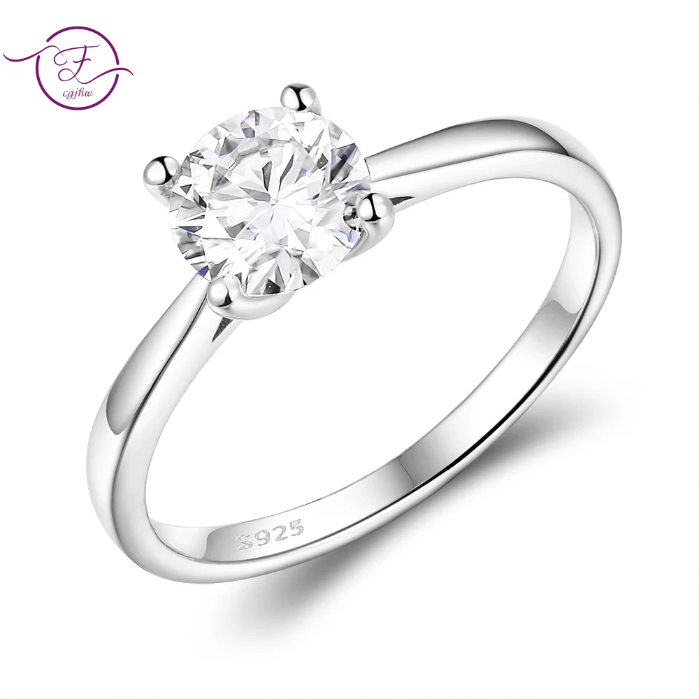 

Женское кольцо из серебра 925 пробы, с муассанитом