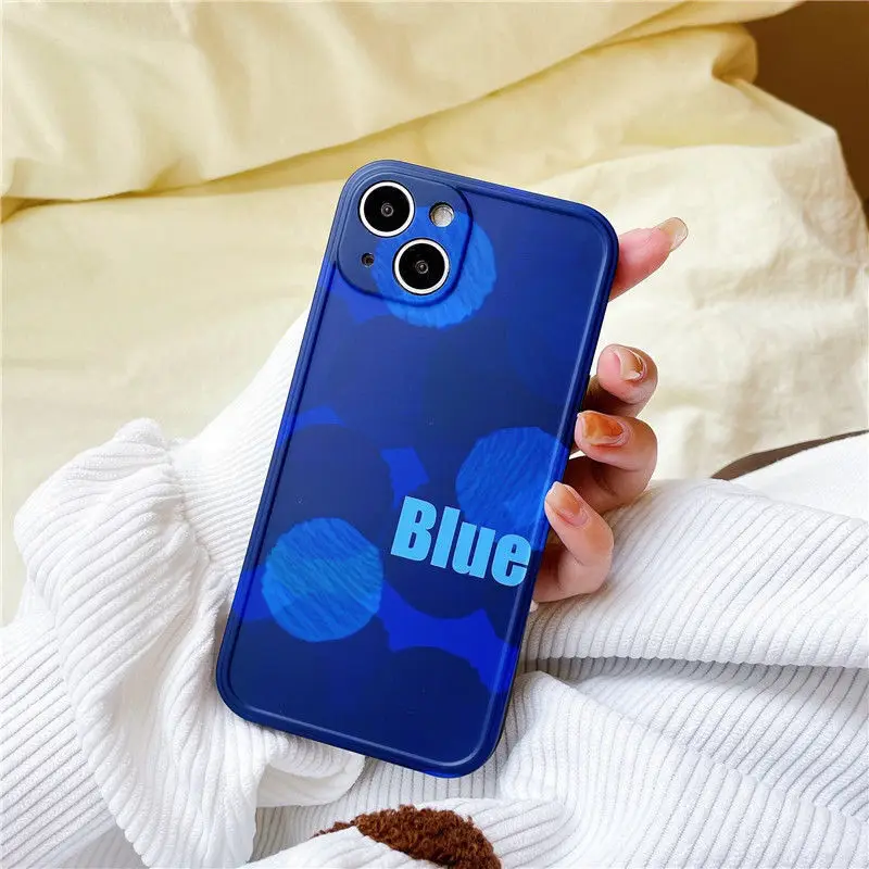 

Premium Klein Blue Phone Soft Case For iPhone 13 12 11 Pro Max X XR XS Max Mini 7 8 Plus Soft Shockproof Cases Cove