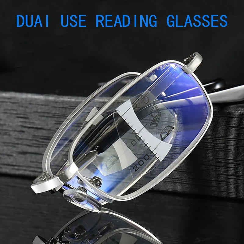 Портативные складные очки для чтения с защитой от синего света умные зумом